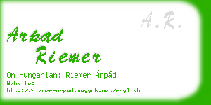 arpad riemer business card